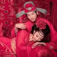  古风嫁衣红色双人头像微信头像图片大全