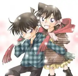  柯南和小兰情侣头像一左一右的