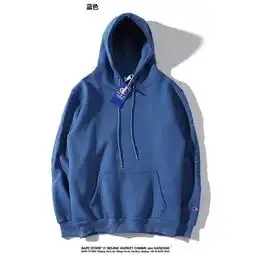  韩国东大门champion连帽字母刺绣加绒卫衣男女同款情侣装