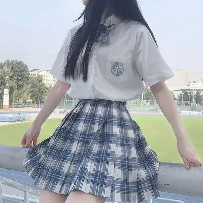 桥豆麻袋零度19新款jk制服学院风女学生刺绣白衬衫男女情侣衬衣