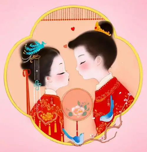  插画集古风情侣