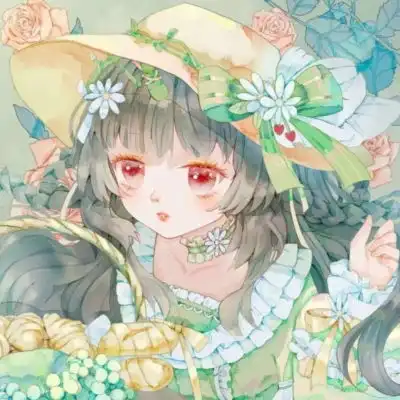  清新温柔绿色系二次元头像图片,仙气绿色系动漫女生头像