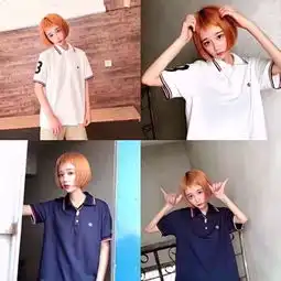  champion短袖polo翻领t恤男女情侣经典同款上衣潮牌