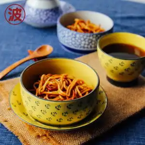  波佐见日本进口无铅日式和风情侣餐具碗杯盘三件套装单品美食