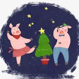  情侣猪一起过圣诞节图片素材其他格式下载动漫人物大全