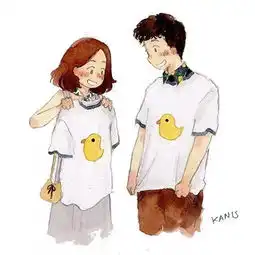  甜炸了情侣日常小插画,亲亲抱抱举高高