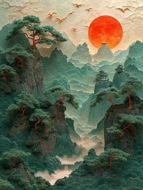  旺事业的山水画头像,好运微信头像,旺运又旺财的微信头像