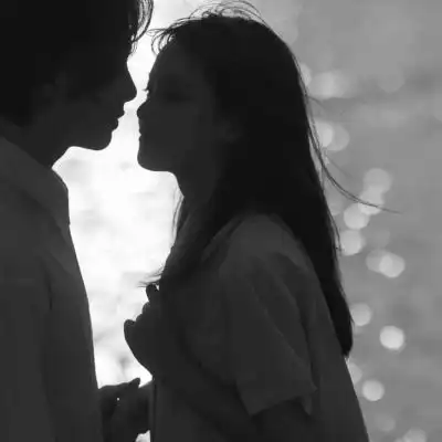  黑白灰色qq情侣头像