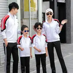  春秋季儿童运动服学套装男女休闲跑步情侣运动装卫衣亲子装两件套