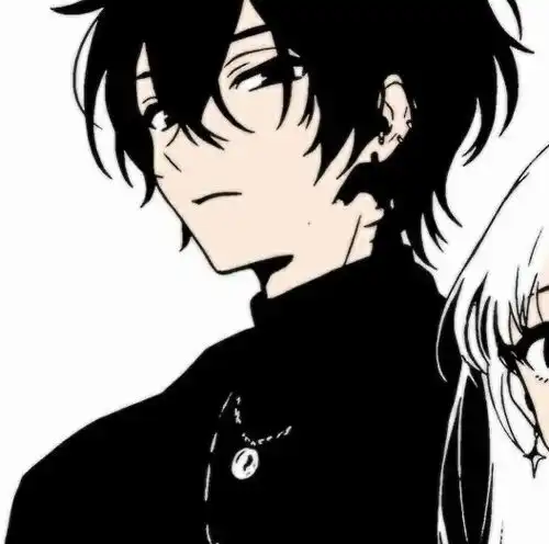  精品动漫情侣头像黑白系