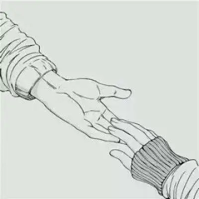  手控手绘黑白头像手绘简单只有手的图片