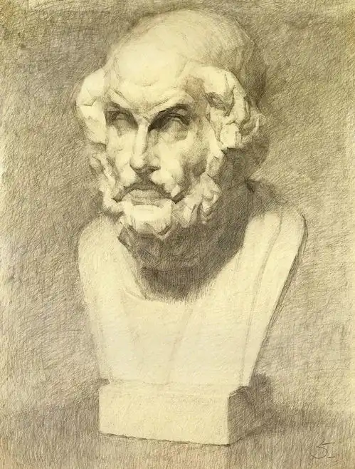  中央美院附中素描石膏作品