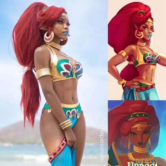  美国黑人小姐姐cos塞尔达女性角色身材健美神还原