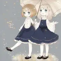 闺蜜头像分开三个人插画二次元森系