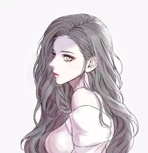  二次元超火的一组动漫女生头像,小姐姐大波浪卷,侧颜太好看了