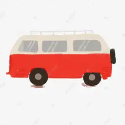  卡通一辆红色的旅游大巴免抠图素材图片免费下载千库网