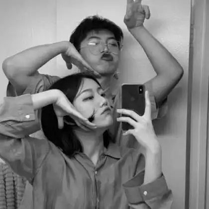  黑白情侣头像,专为喜欢灰色的情侣头而发布的