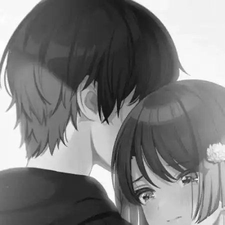  黑白动漫情侣头像思念无声爱你真心