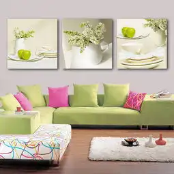  时尚白色花瓶花瓣三联无框画图片设计素材高清模板下载14.35mb小清新装饰画大全