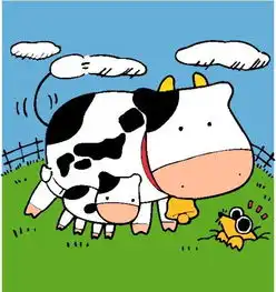  寻可爱卡通牛图片