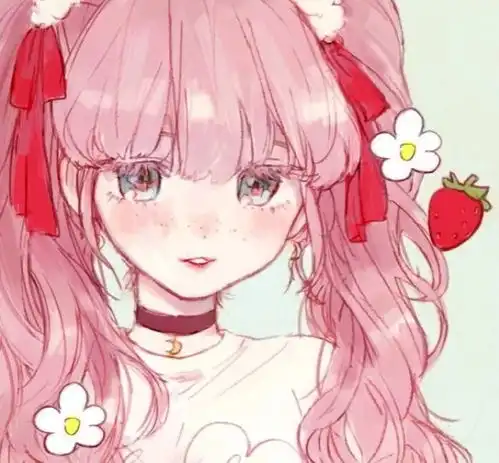  粉色系女生动漫头像希望你的底色一直是勇敢和善良