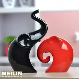  现代小象摆件组合