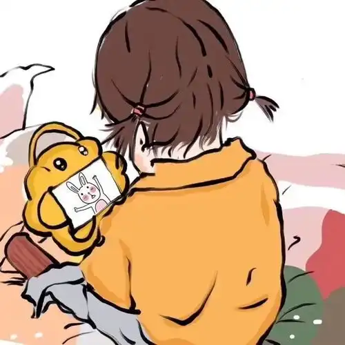  情侣头像男孩弯腰女孩踮脚距离会更近