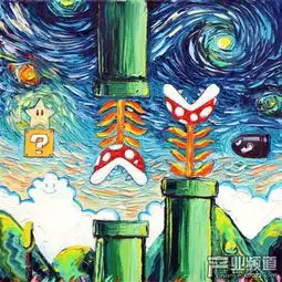 龙猫皮卡丘穿越进梵高油画二次元油画无违和