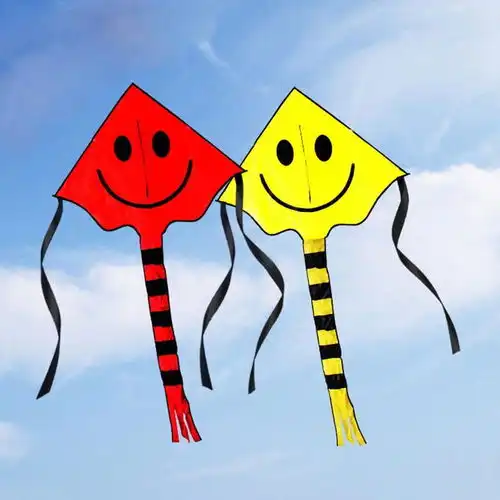  潍坊笑脸风筝情侣风筝儿童卡通风筝新款易飞三角风筝大型成人